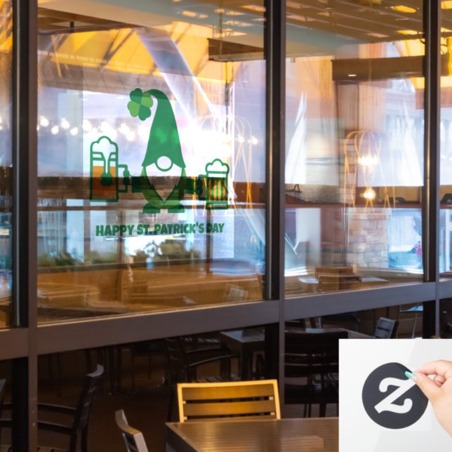 St. Patrick’s Day Gnome with Beer Mug (Restaurant Window)