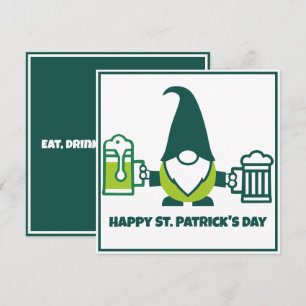 St. Patrick’s Day Gnome with Beer Mug Holiday Card