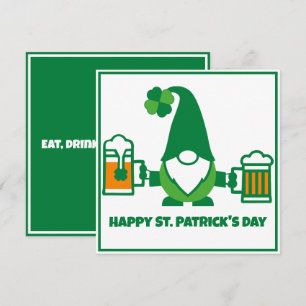 St. Patrick’s Day Gnome with Beer Mug Holiday Card