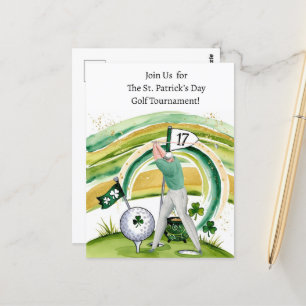 St. Patrick’s Day Golf Tournament Invitation Postcard