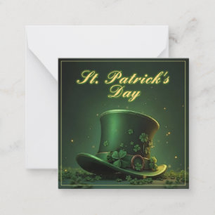St. Patrick’s Day Hat and Shamrock Design Card