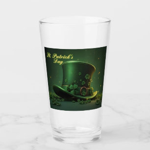 St. Patrick’s Day Hat and Shamrock Design Glass