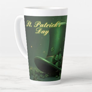 St. Patrick’s Day Hat and Shamrock Design Latte Mug