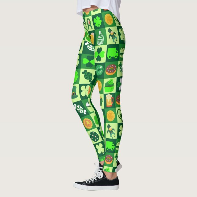 St. Patrick’s Day Icons Seamless Pattern  Leggings (Left)