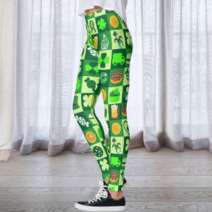 St. Patrick’s Day Icons Seamless Pattern  Leggings