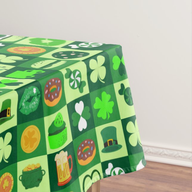 St. Patrick’s Day Icons Seamless Pattern  Tablecloth (In Situ)