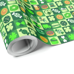 St. Patrick’s Day Icons Seamless Pattern  Wrapping Paper