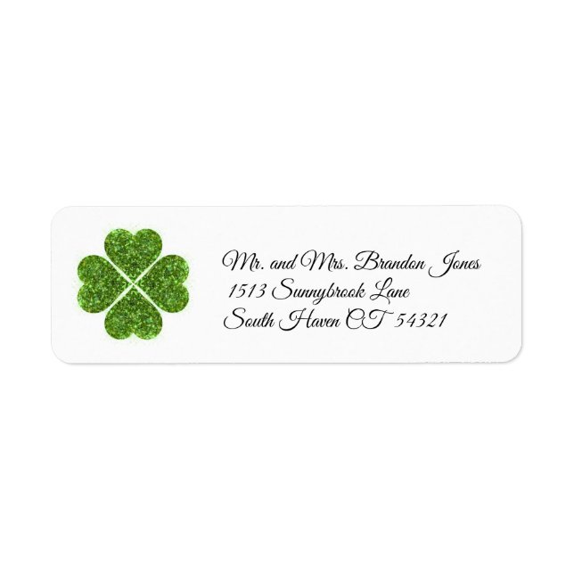 St. Patrick’s day, Irish green glittering clover (Front)