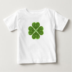 St. Patrick’s day, Irish green glittering clover Baby T-Shirt