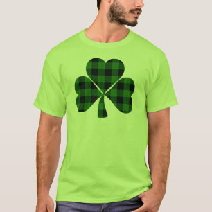 St. Patrick’s day, Irish green plaid shamrock T- T-Shirt