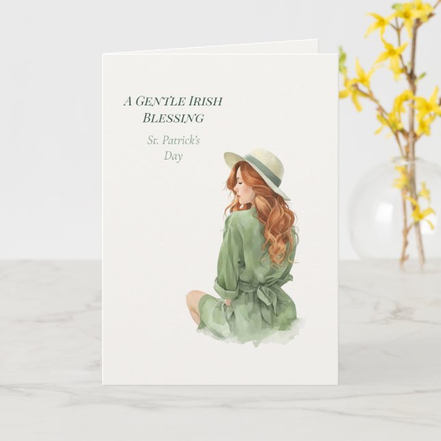 St. Patrick’s Day Irish Luck Poetic Greeting Card (Yellow Flower)