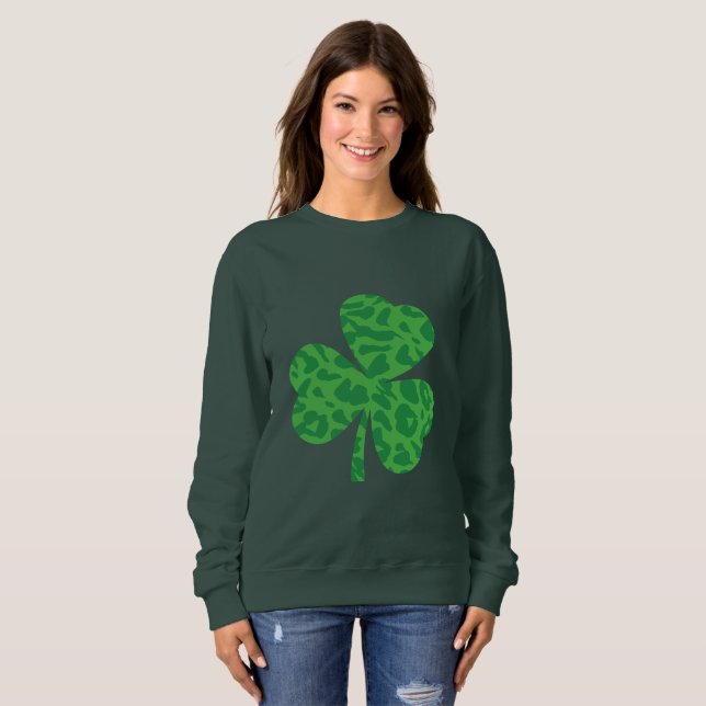 St. Patrick’s Day Leopard Shamrock Shirt – Cheetah (Front Full)