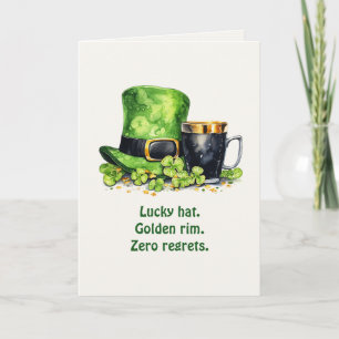 St. Patrick’s Day Leprechaun Hat & Mug Funny Card