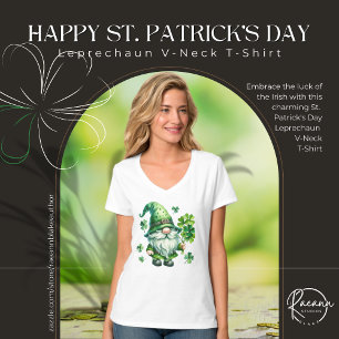 St. Patrick’s Day Leprechaun V-Neck T-Shirt