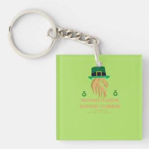 St. Patrick’s Day Lion King - Good Luck Good Vibes Key Ring