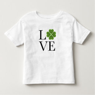 St. Patrick’s day   Love   green glitter shamrock Toddler T-Shirt
