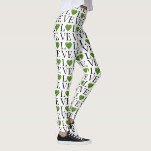 St. Patrick’s day Love green glittering heart Leggings