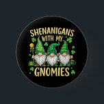 St Patrick’s Day Lucky Shamrock Gnome  6 Cm Round Badge<br><div class="desc">St Patrick’s Day Lucky Shamrock Gnome Irish Green</div>