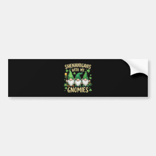 St Patrick’s Day Lucky Shamrock Gnome  Bumper Sticker