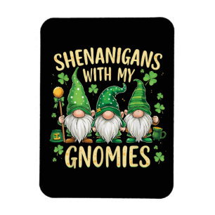 St Patrick’s Day Lucky Shamrock Gnome  Magnet