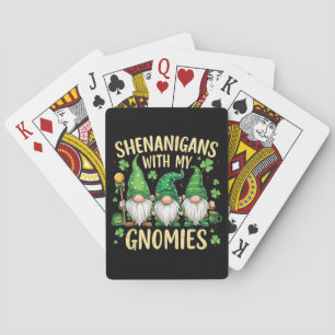 St Patrick’s Day Lucky Shamrock Gnome  Playing Cards