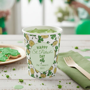St. Patrick’s Day Lucky You Shamrocks & Gold Coins Paper Cups