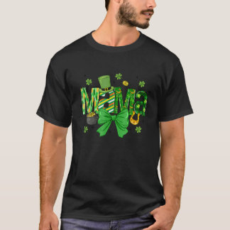 St Patrick s Day Mama Coquette Bow Mum Mother T-Shirt