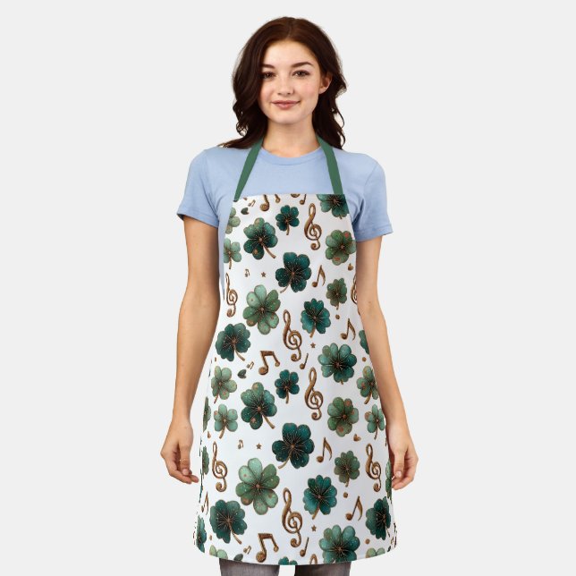 St. Patrick’s Day Musical Shamrock Apron (Worn)