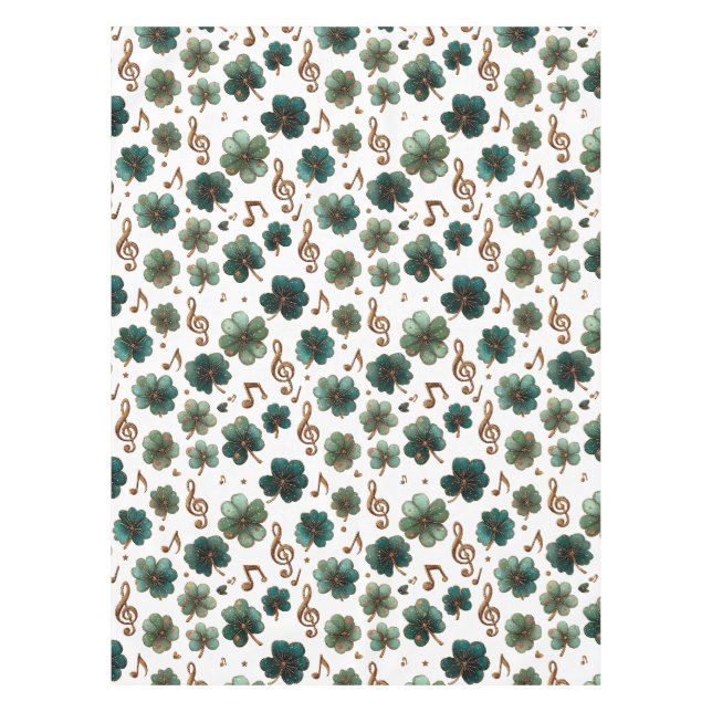 St. Patrick’s Day Musical Shamrock Tablecloth (Front)