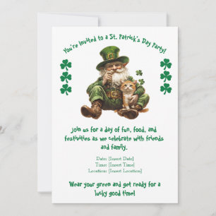 St. Patrick’s Day Party Invitation For Cat Lovers