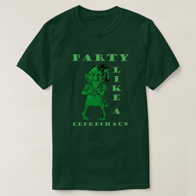 St. Patrick’s Day  Party Like a Leprechaun Mens T T-Shirt (Design Front)