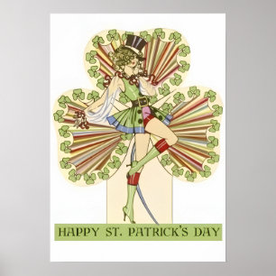 St. Patrick’s Day Pin-up girl vintage Poster