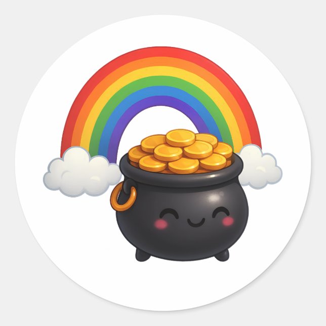 St Patrick’s Day Pot of Gold Sticker (Front)