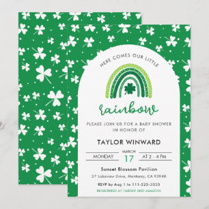 St Patrick’s Day Rainbow Baby Shower Invitation