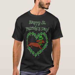 St Patrick S Day Red Smooth Dachshund T-Shirt