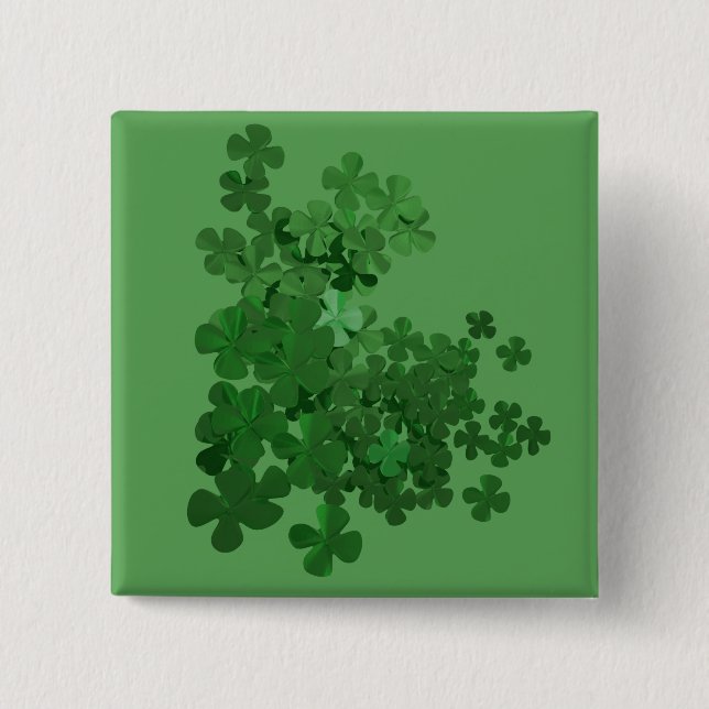 St. Patrick’s Day Shamrock 15 Cm Square Badge (Front)