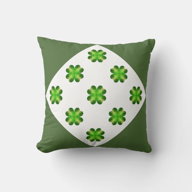 St. Patrick’s Day Shamrock Background Cushion (Front)