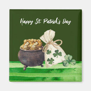 St. Patrick’s Day Shamrock Clover and Pot   Magnet