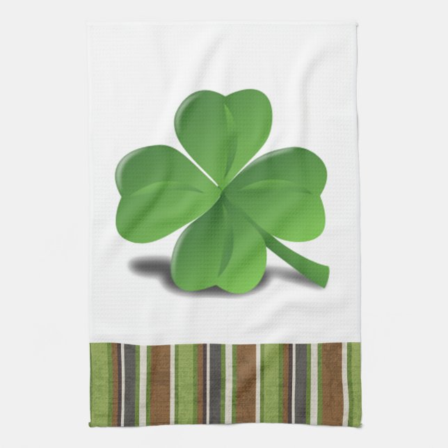 St. Patrick’s Day Shamrock Clover Kitchen Towel (Vertical)