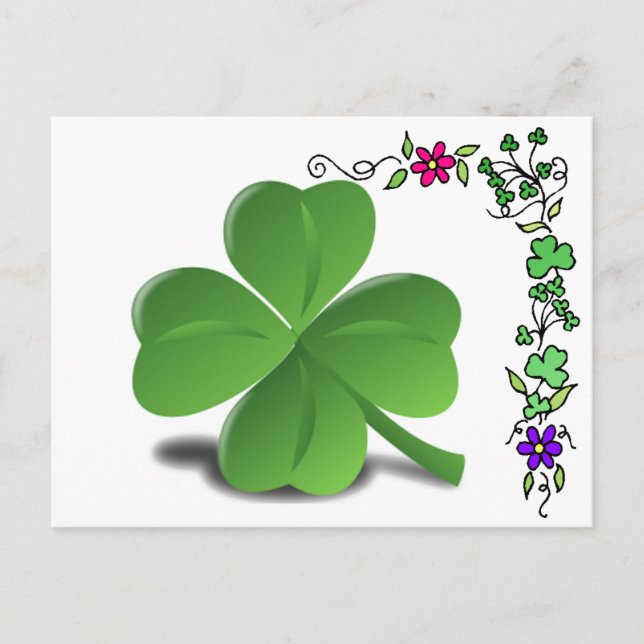St. Patrick’s Day Shamrock Clover Postcard (Front)