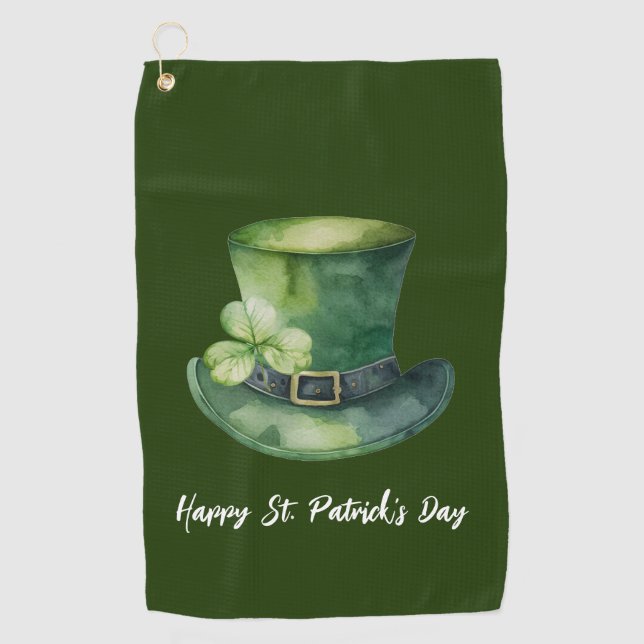 St. Patrick’s Day Shamrock  Golf Towel (Front)
