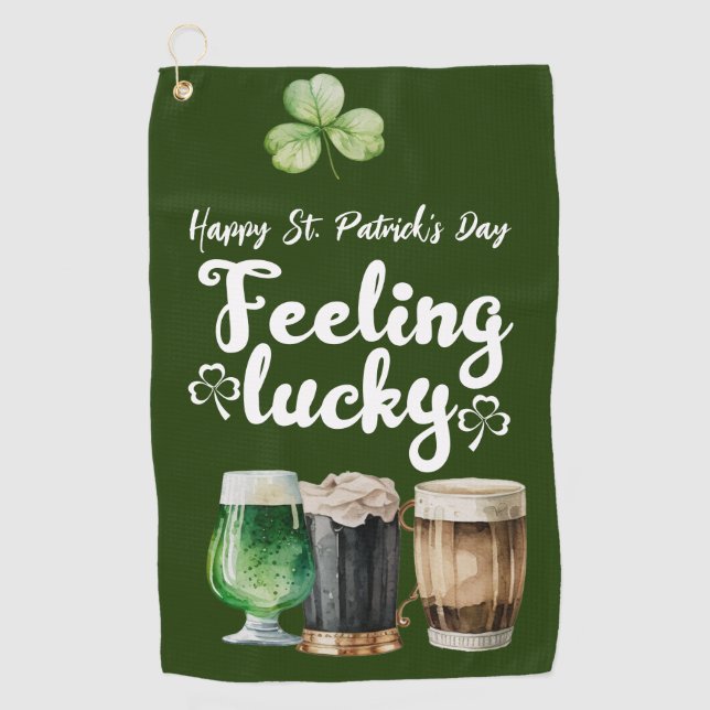 St. Patrick’s Day Shamrock  Golf Towel (Front)