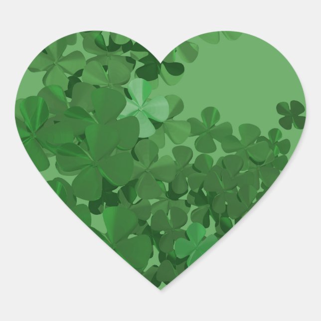 St. Patrick’s Day Shamrock Heart Sticker (Front)