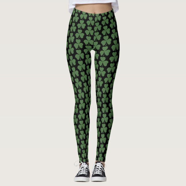 St Patrick’s Day Shamrock Leggings (Front)