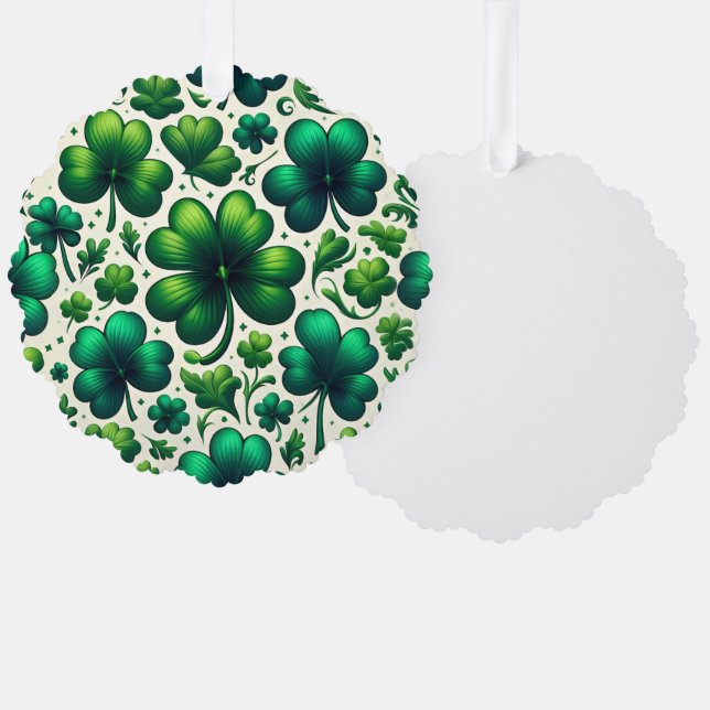 St. Patrick’s Day Shamrock Paper Ornament Card (Front/Back)