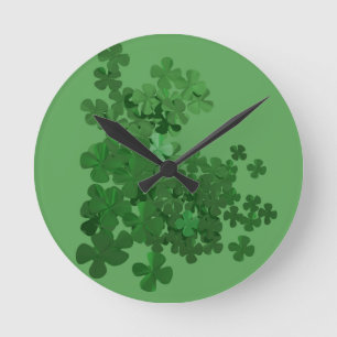St. Patrick’s Day Shamrock Round Clock