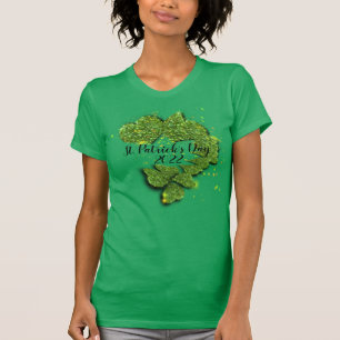 St. Patrick’s Day Shamrocks sparkling hearts T-Shirt