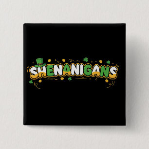 St. Patrick’s Day Shenanigans Leprechaun Hat 15 Cm Square Badge