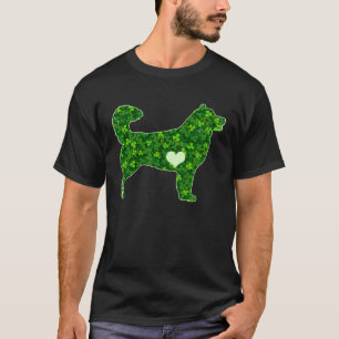 St Patrick s Day Siberian Husky Irish Green Shamro T-Shirt