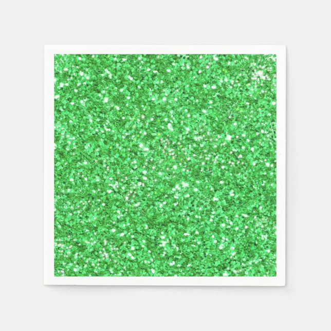 St. Patrick’s day sparkle glitter Kelly green    Napkin (Front)